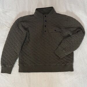 Men’s Faherty Quilted Pullover Sweater in Olive